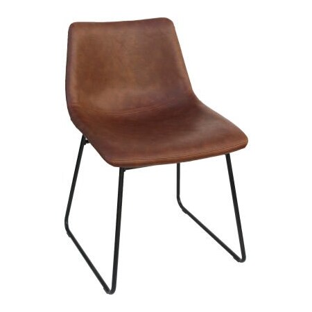 Lorell Lorell Mid-Century Modern Sled Guest Chair - Brown - Set of 2 LLR42957